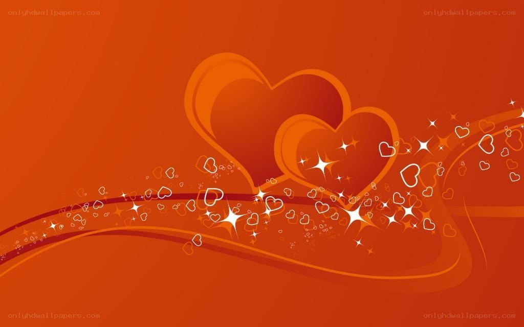 orange hearts with sparkles