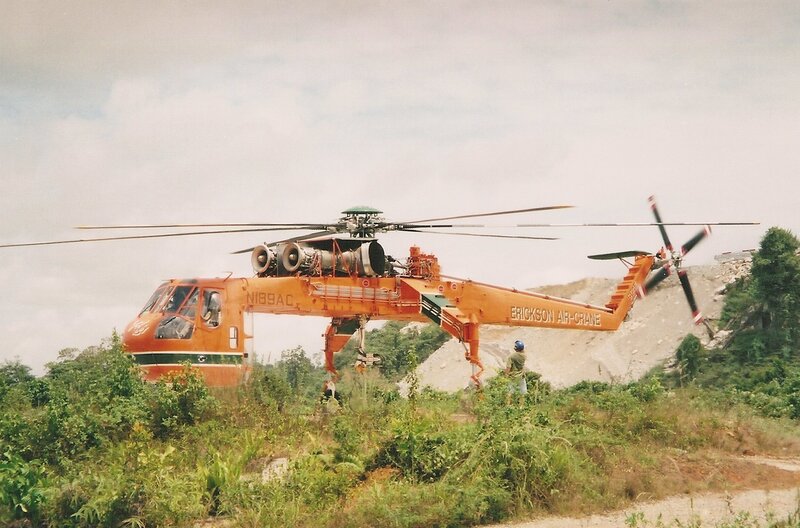 Orange Helicopter on Ground