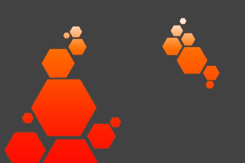 Orange Hexagons on Gray