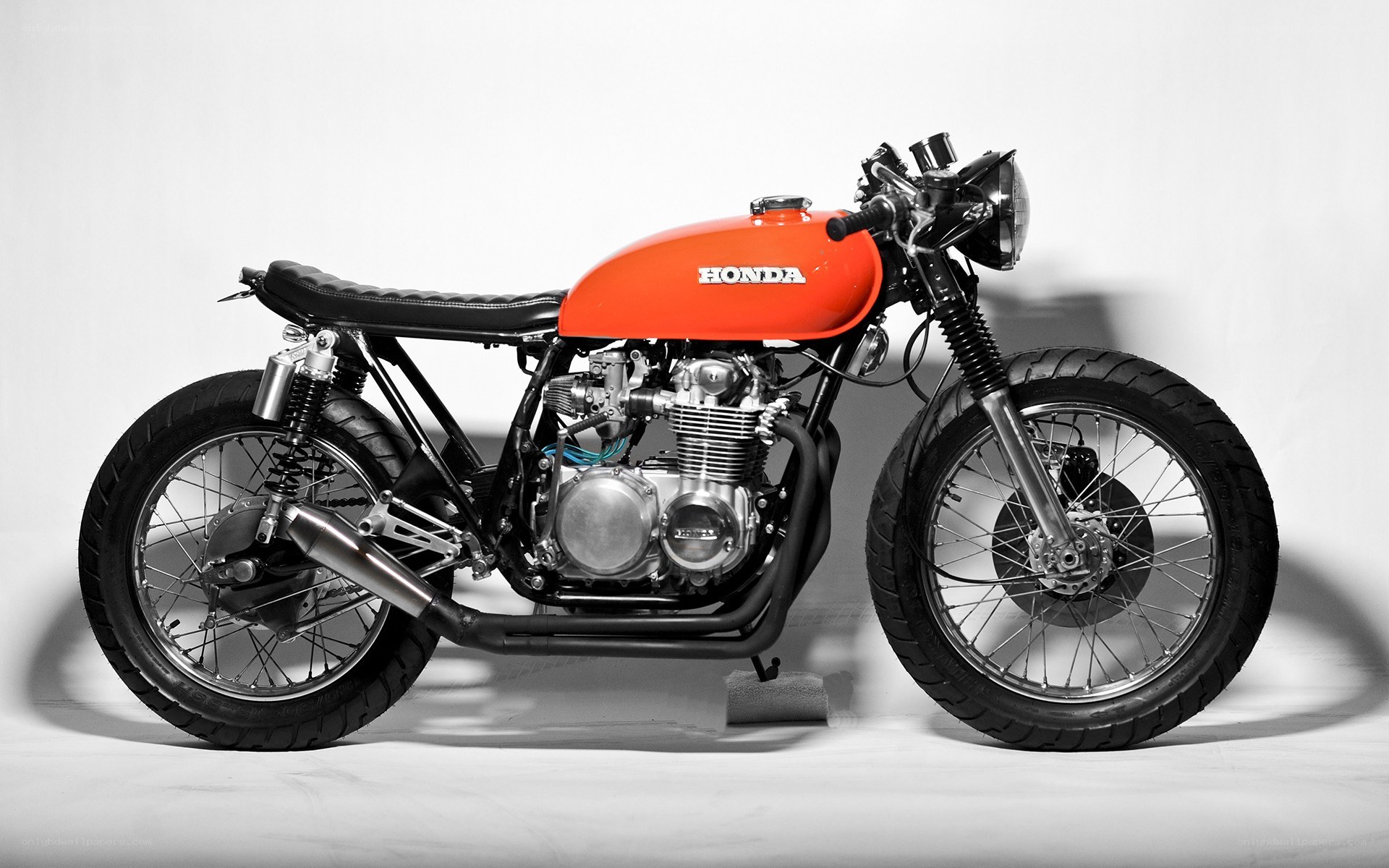 orange honda cafe racer