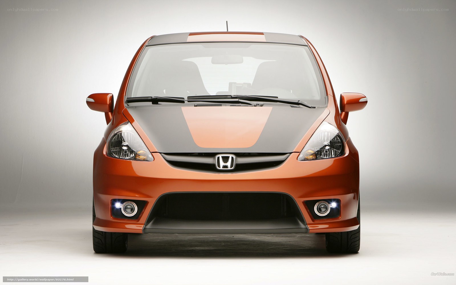 Orange Honda car front view