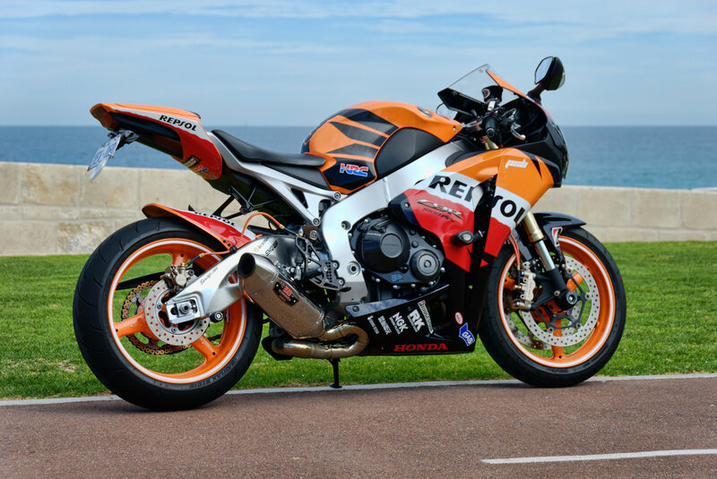 Orange Honda CBR1000RR motorcycle