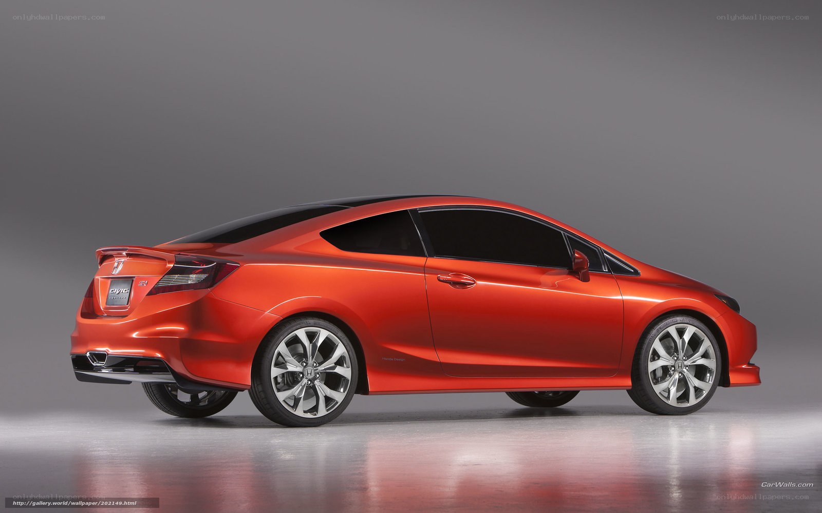 Orange Honda Civic Coupe