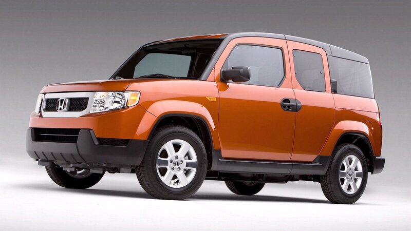 Orange Honda Element — Neutral, Photograph, Car, Wheels, Grille
