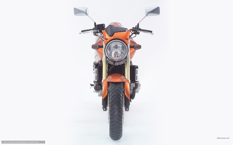 orange Honda motorcycle front view