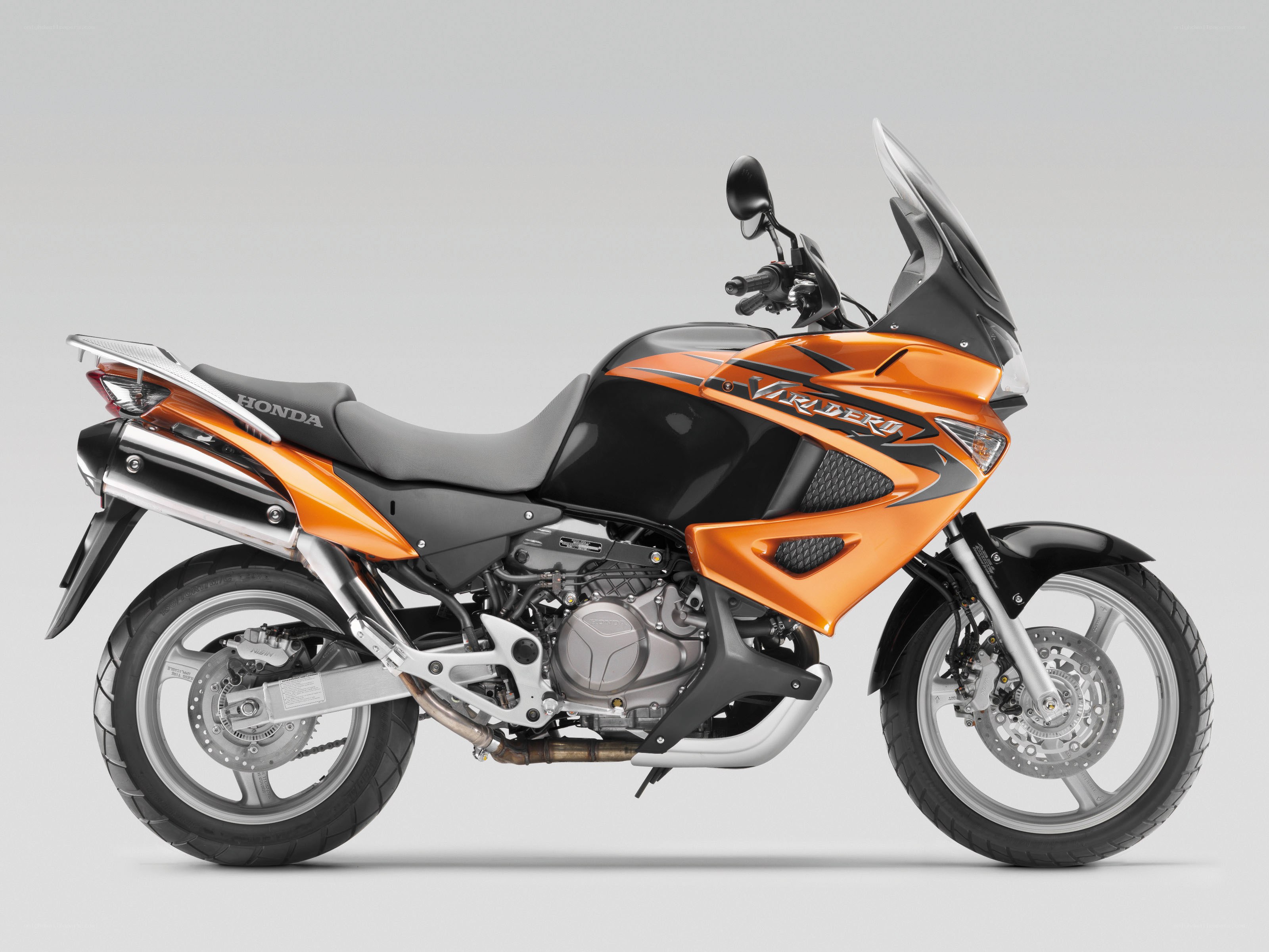 Orange Honda VFR800 motorcycle