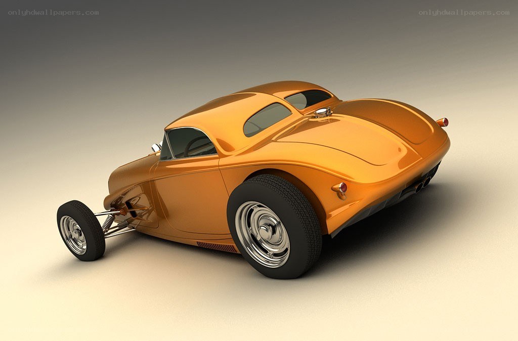 orange hot rod car