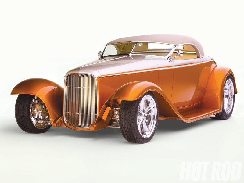 Orange hot rod car