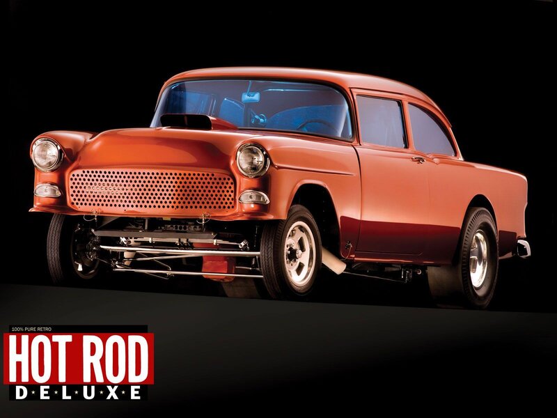 Orange Hot Rod Car — Dramatic, Photograph, Grille