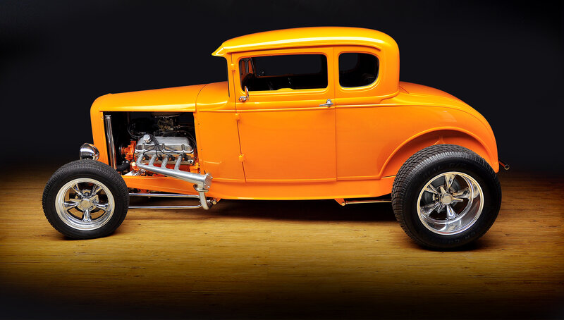 Orange Hot Rod Car — Dramatic, Photograph