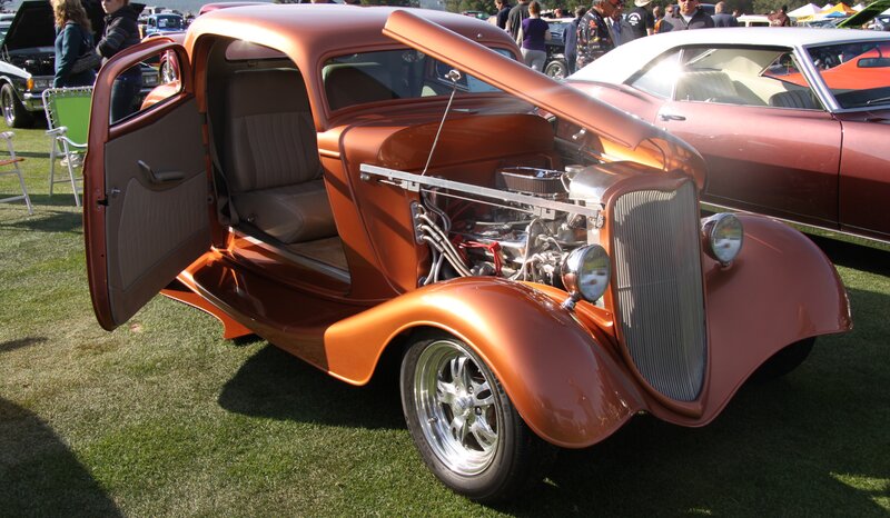 Orange Hot Rod Car — Outdoor, Afternoon, Photograph