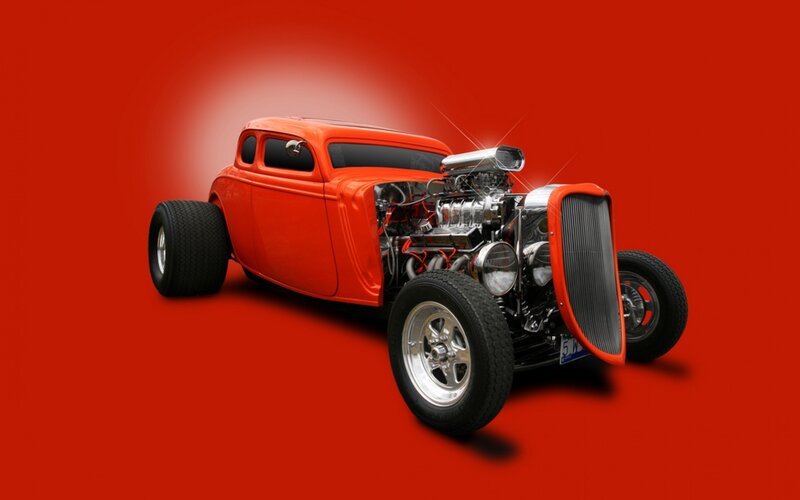 Orange Hot Rod Car — Red, Dramatic