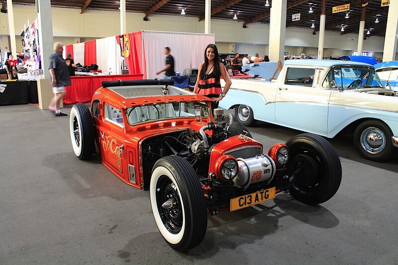 Orange Hot Rod Car — Red, Showroom