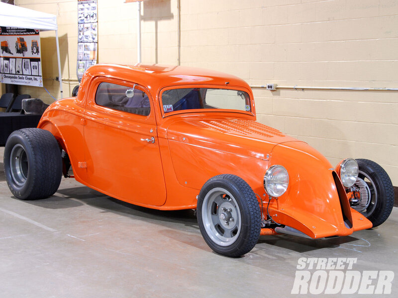 Orange Hot Rod Car — Showcase, Photograph, Car Show, Wall