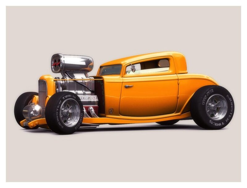 Orange Hot Rod Car — Static