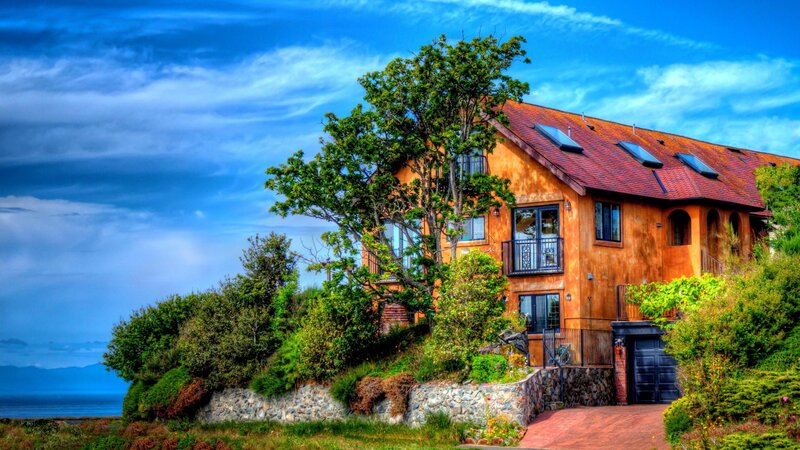 Orange House on Hillside
