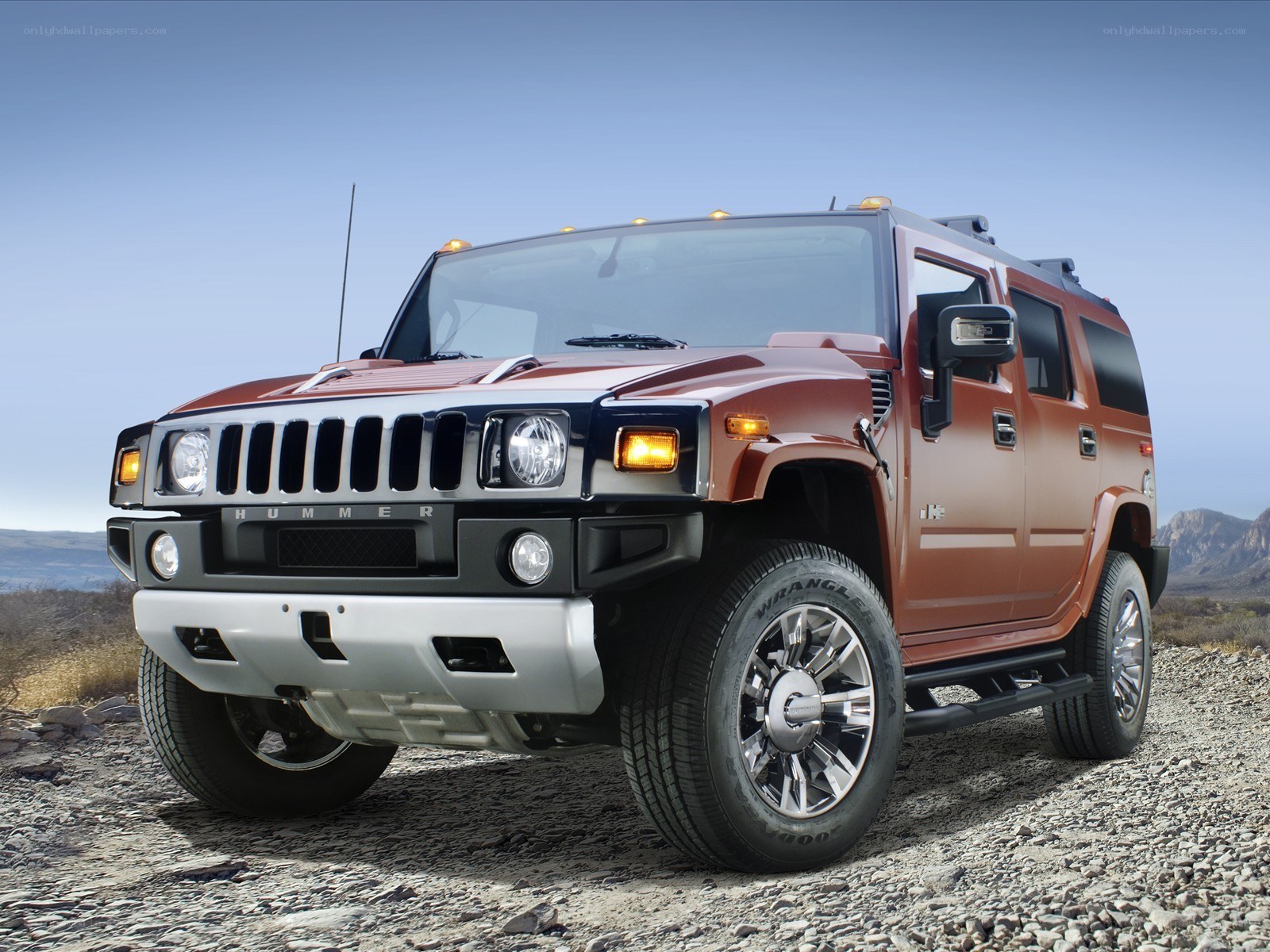 Orange Hummer H2 SUV