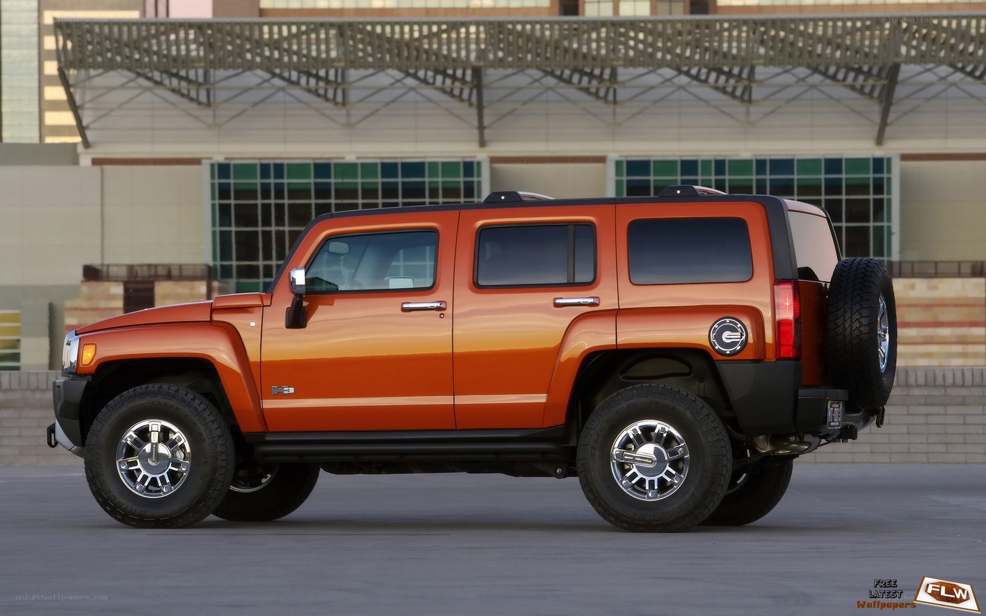 orange hummer h3 suv