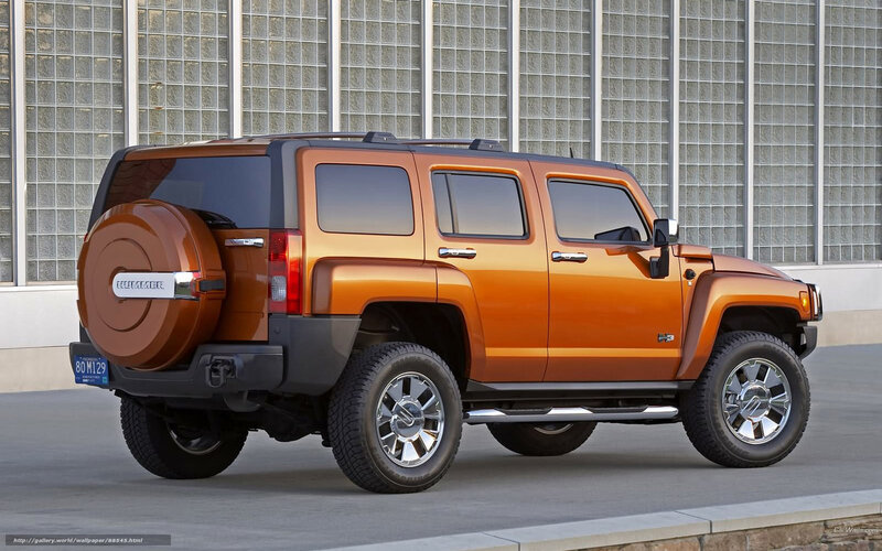 Orange Hummer H3 Suv — Neutral, Afternoon
