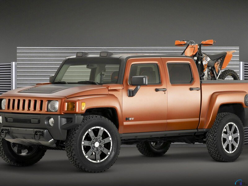 Orange Hummer H3t Pickup