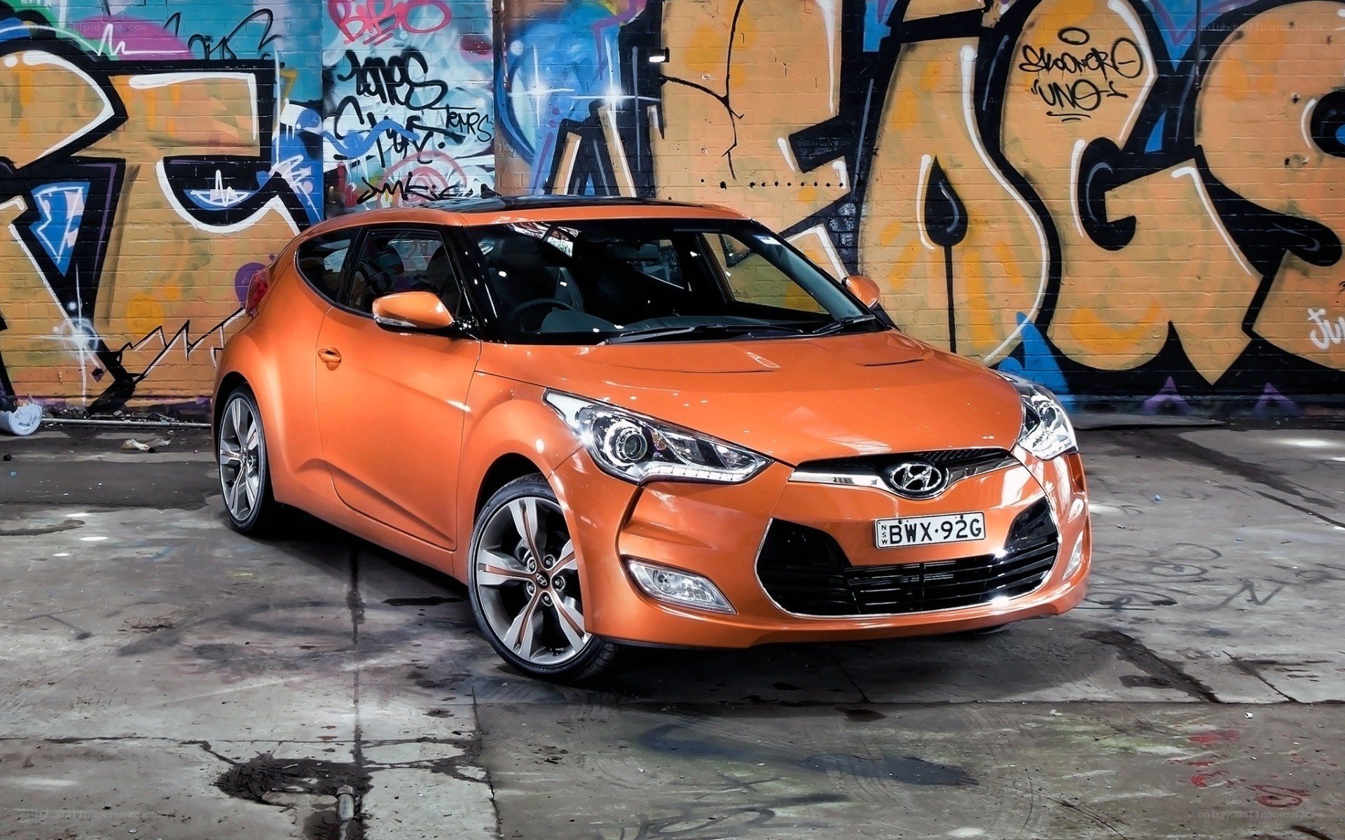 orange hyundai veloster