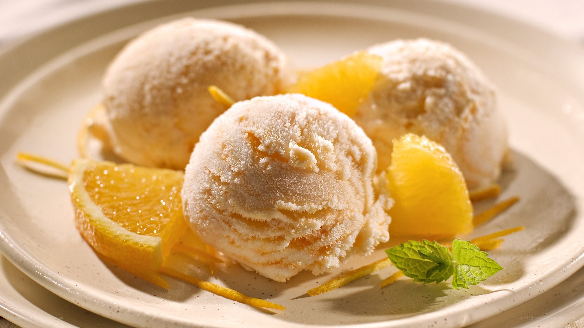 Orange ice cream dessert