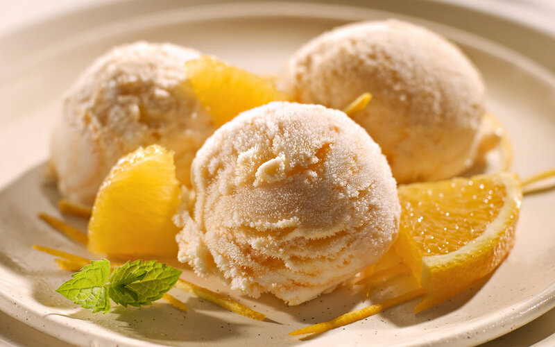Orange Ice Cream Scoops — Yellow