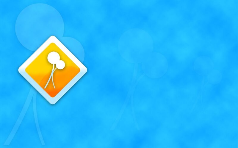 orange icon on blue background