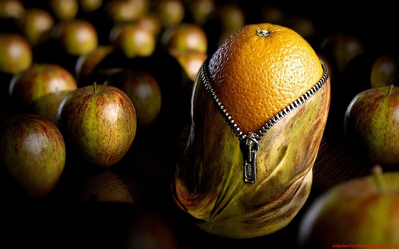 Orange in a Zippered Apple