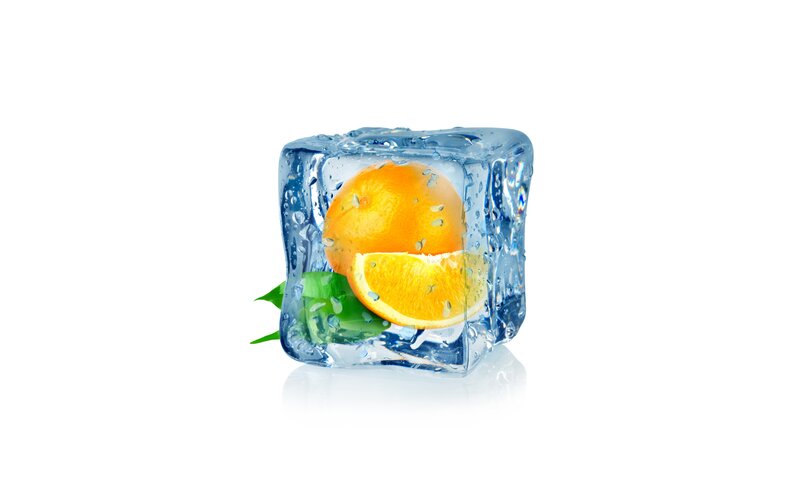 Orange in Ice Cube