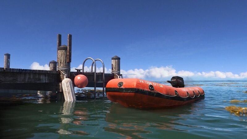 Orange Inflatable Boat