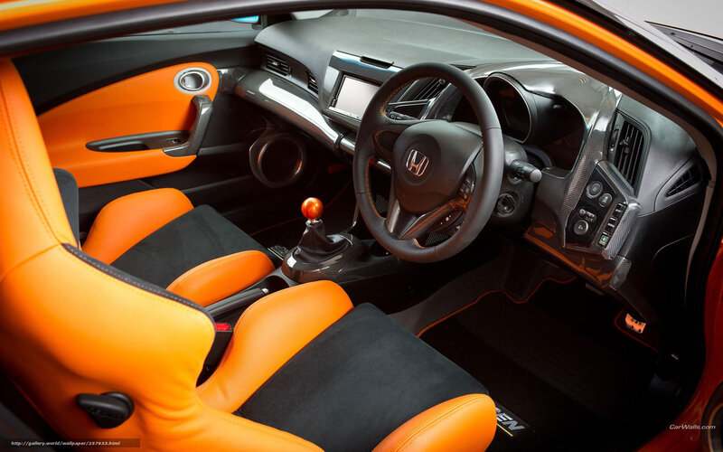 orange interior of a sports car