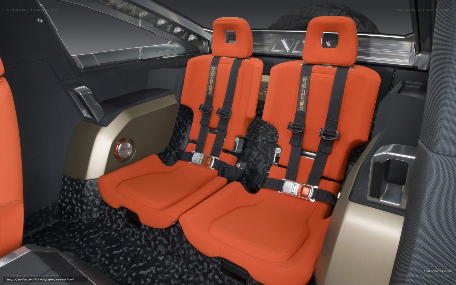 Orange interior seats in concept car