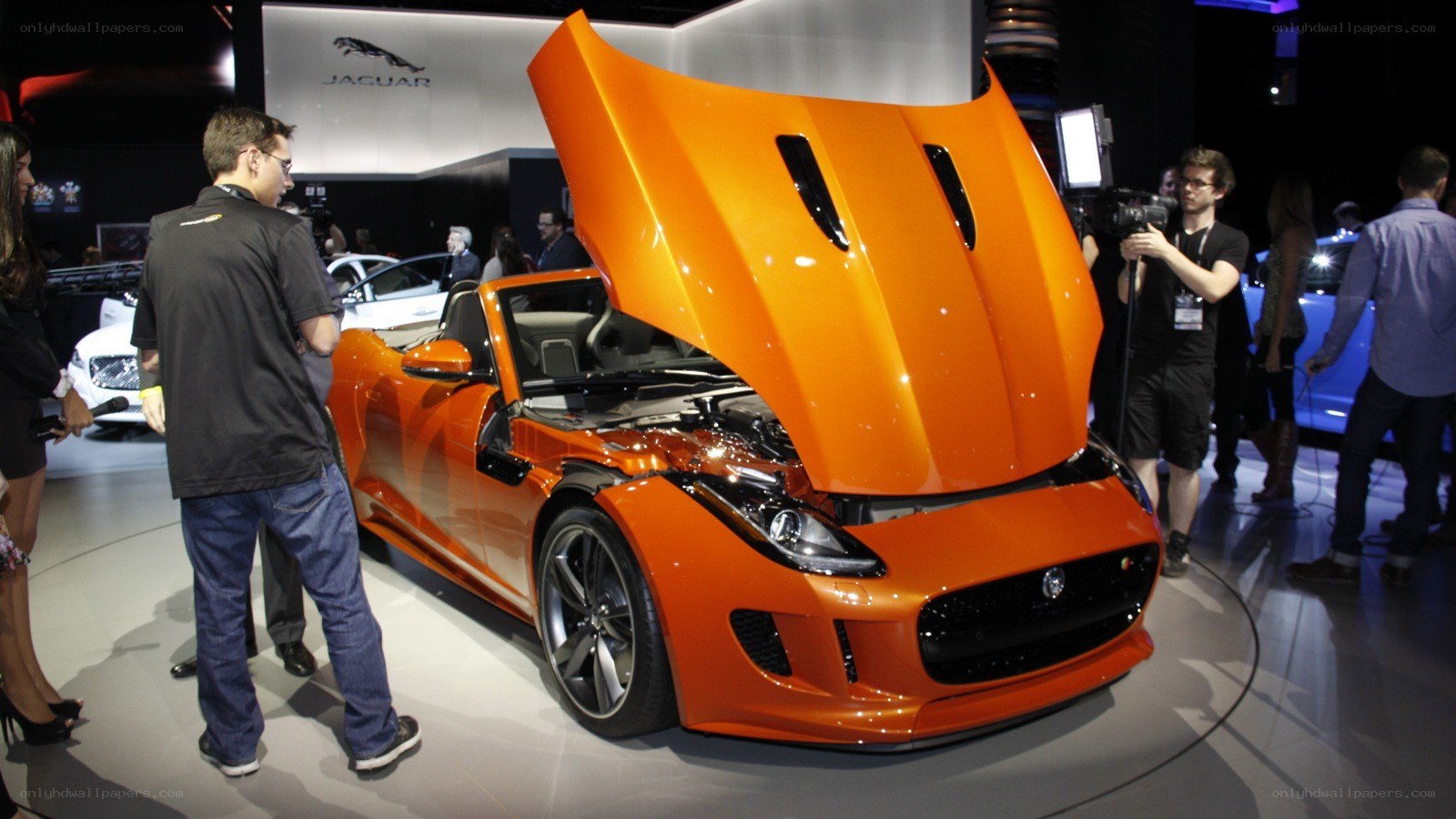 Orange Jaguar at auto show