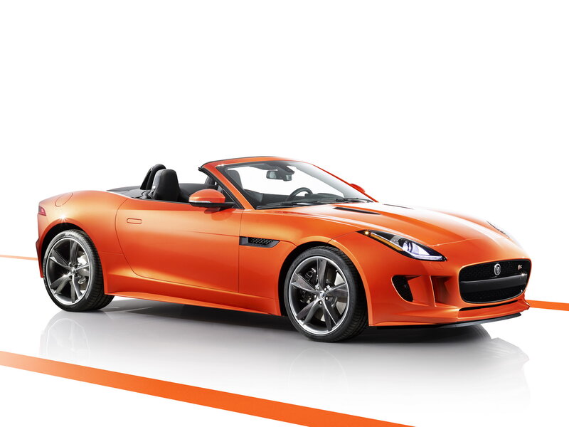 Orange Jaguar Convertible — Clean, Modern, Photograph