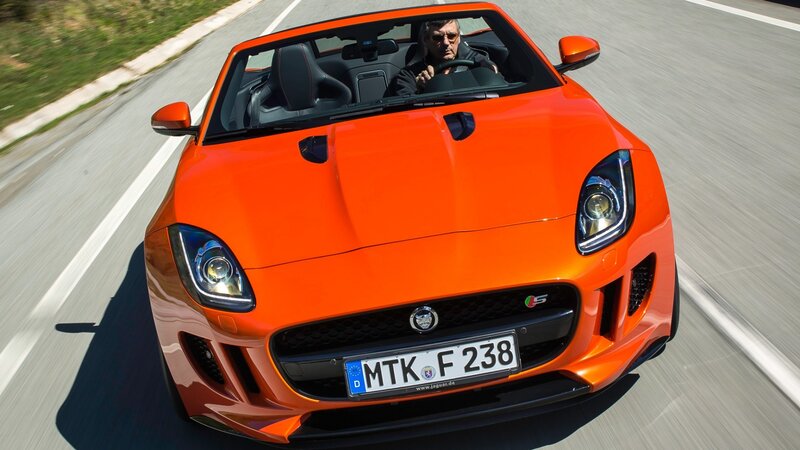 Orange Jaguar Convertible — Dynamic, Afternoon