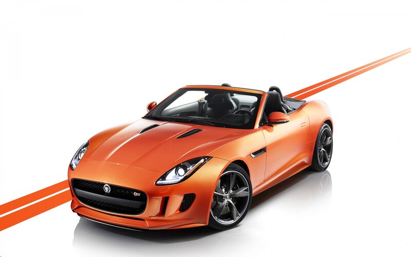Orange Jaguar Convertible — Dynamic, Photograph, Car