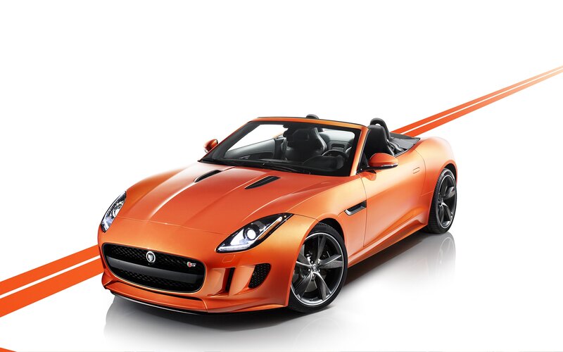 Orange Jaguar Convertible — Dynamic, Photograph