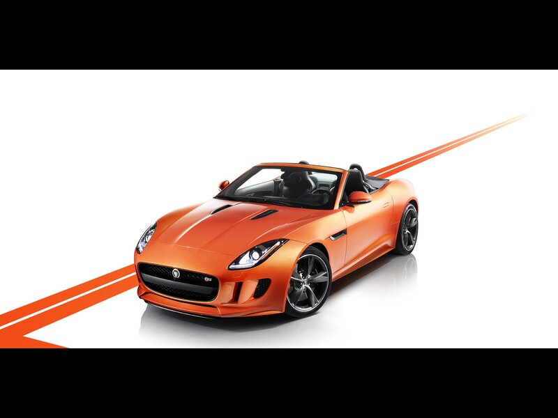 orange jaguar convertible sports car