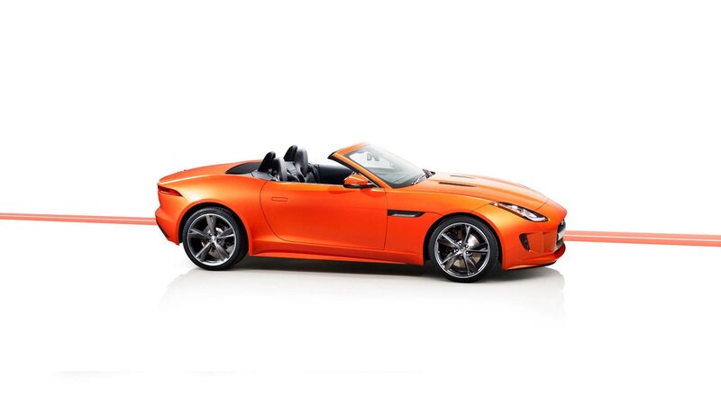 orange jaguar convertible