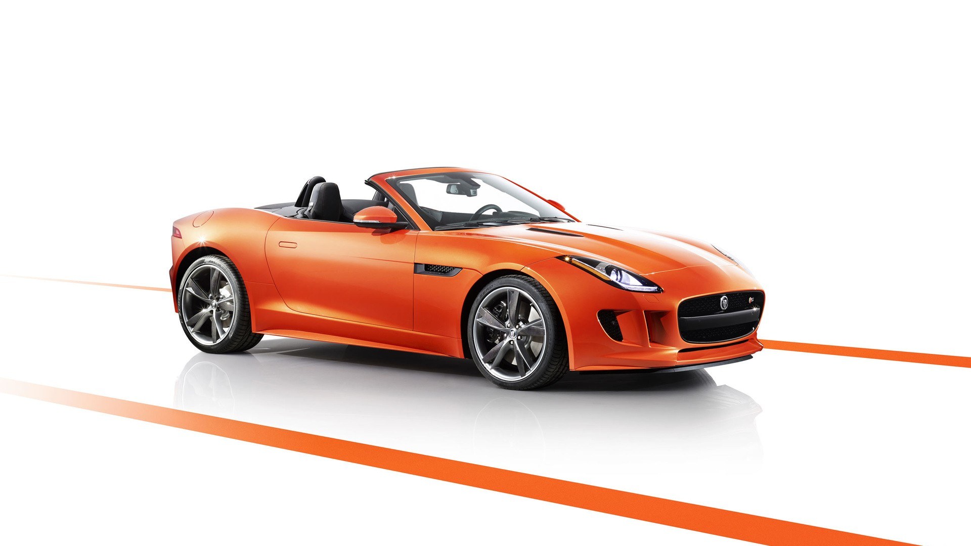 orange jaguar f-type convertible