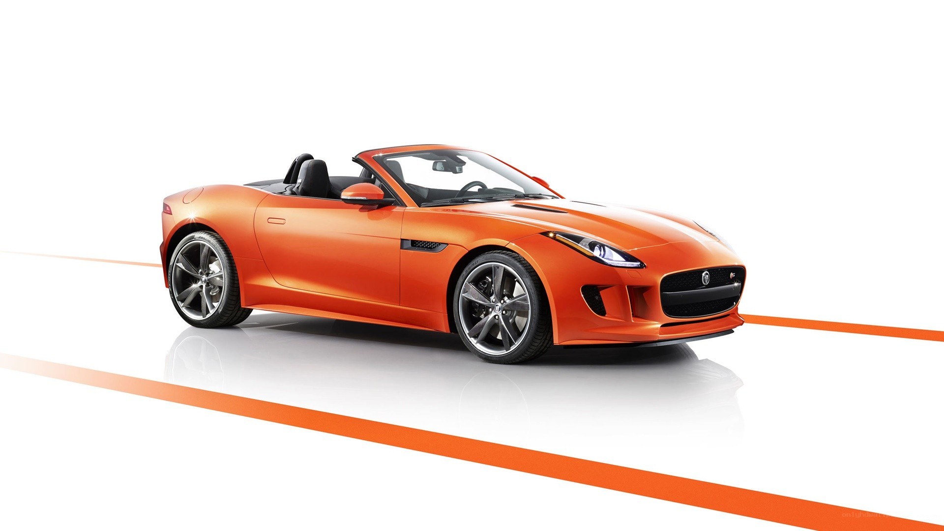 orange jaguar f-type convertible