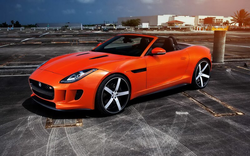 Orange Jaguar F-Type Convertible