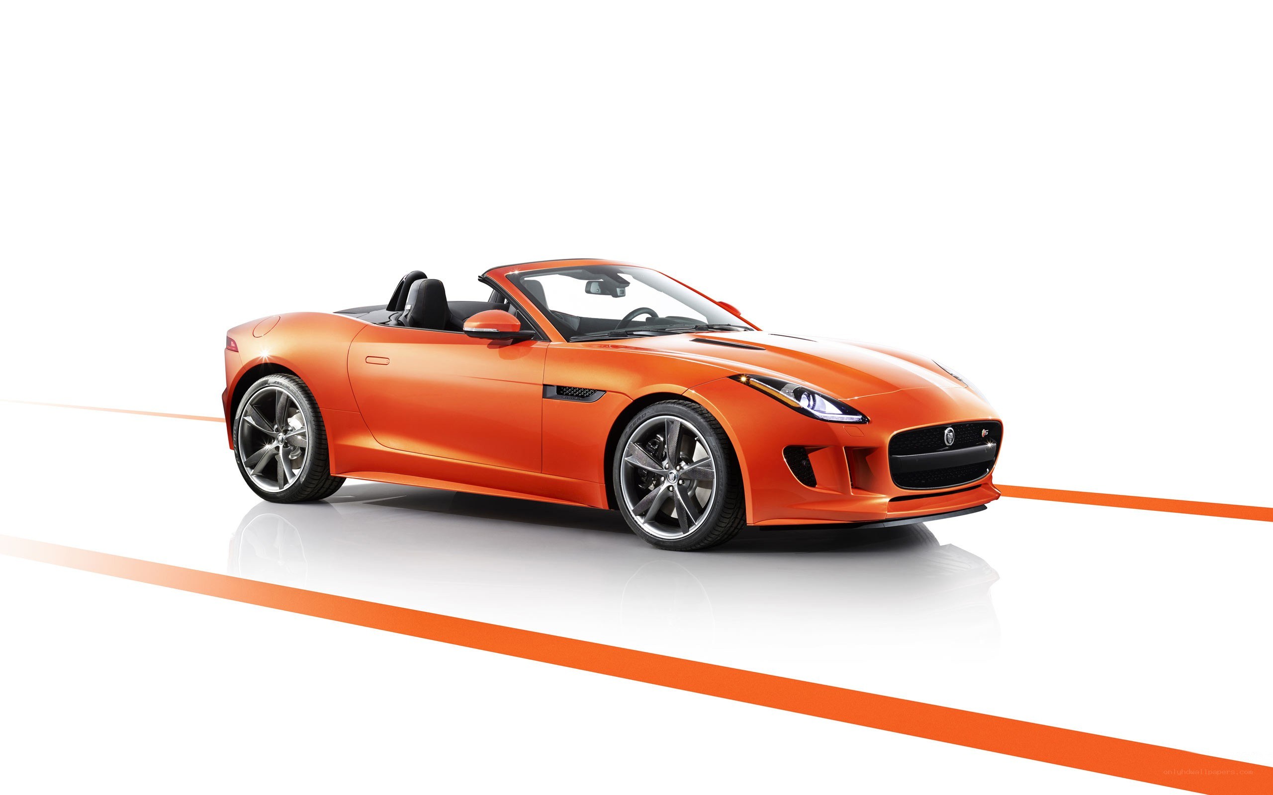 orange jaguar f-type convertible