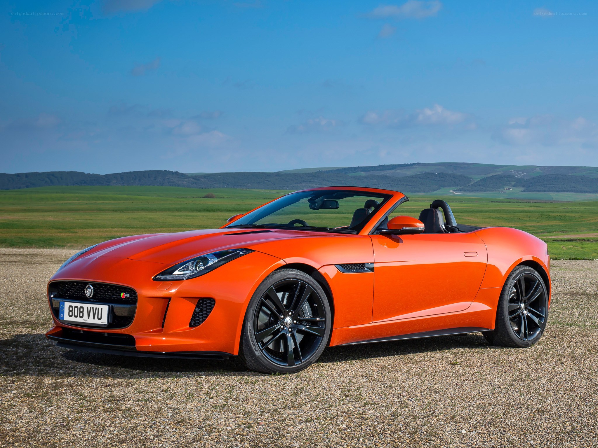 Orange Jaguar F-Type Convertible