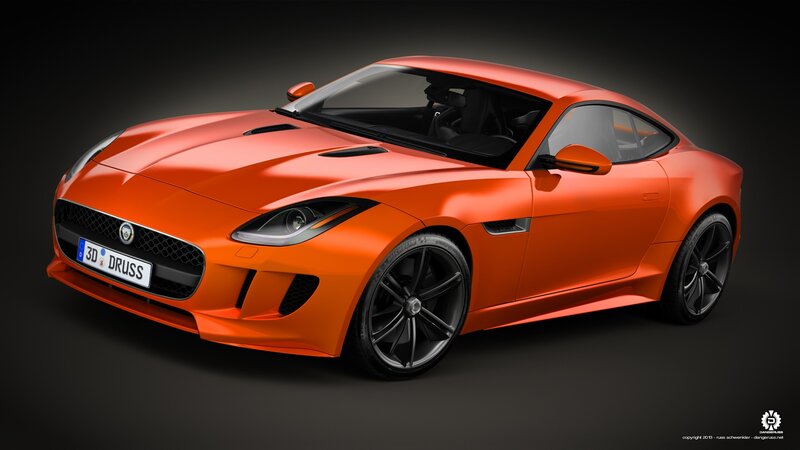 orange jaguar f-type sports car