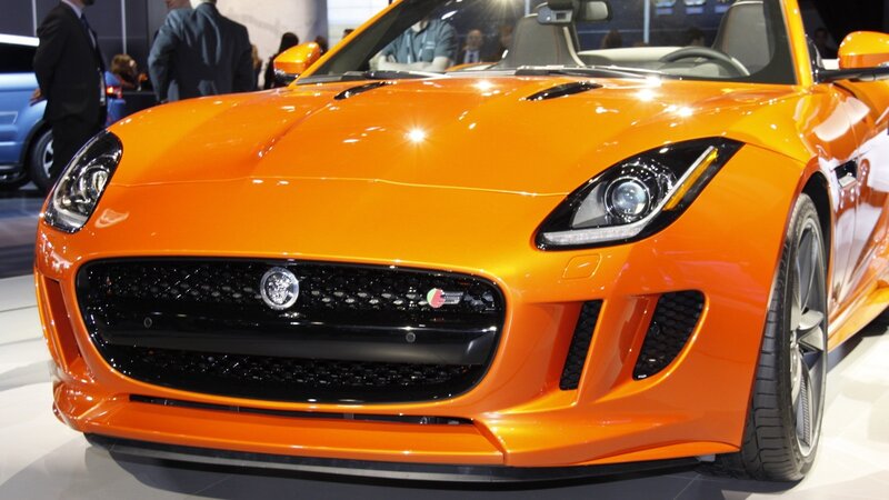 Orange Jaguar F-Type sports car