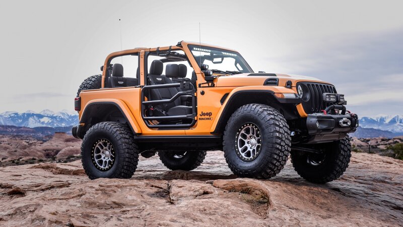 Orange Jeep Wrangler — Dramatic