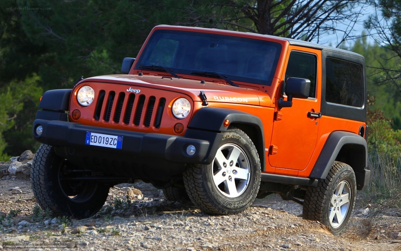 Orange Jeep Wrangler Rubicon