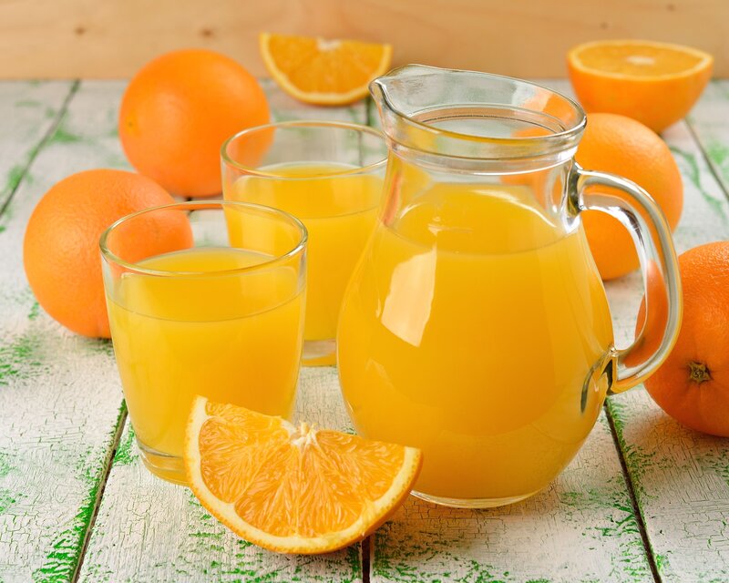 Orange Juice in Pitcher — Fresh, Morning, Photograph